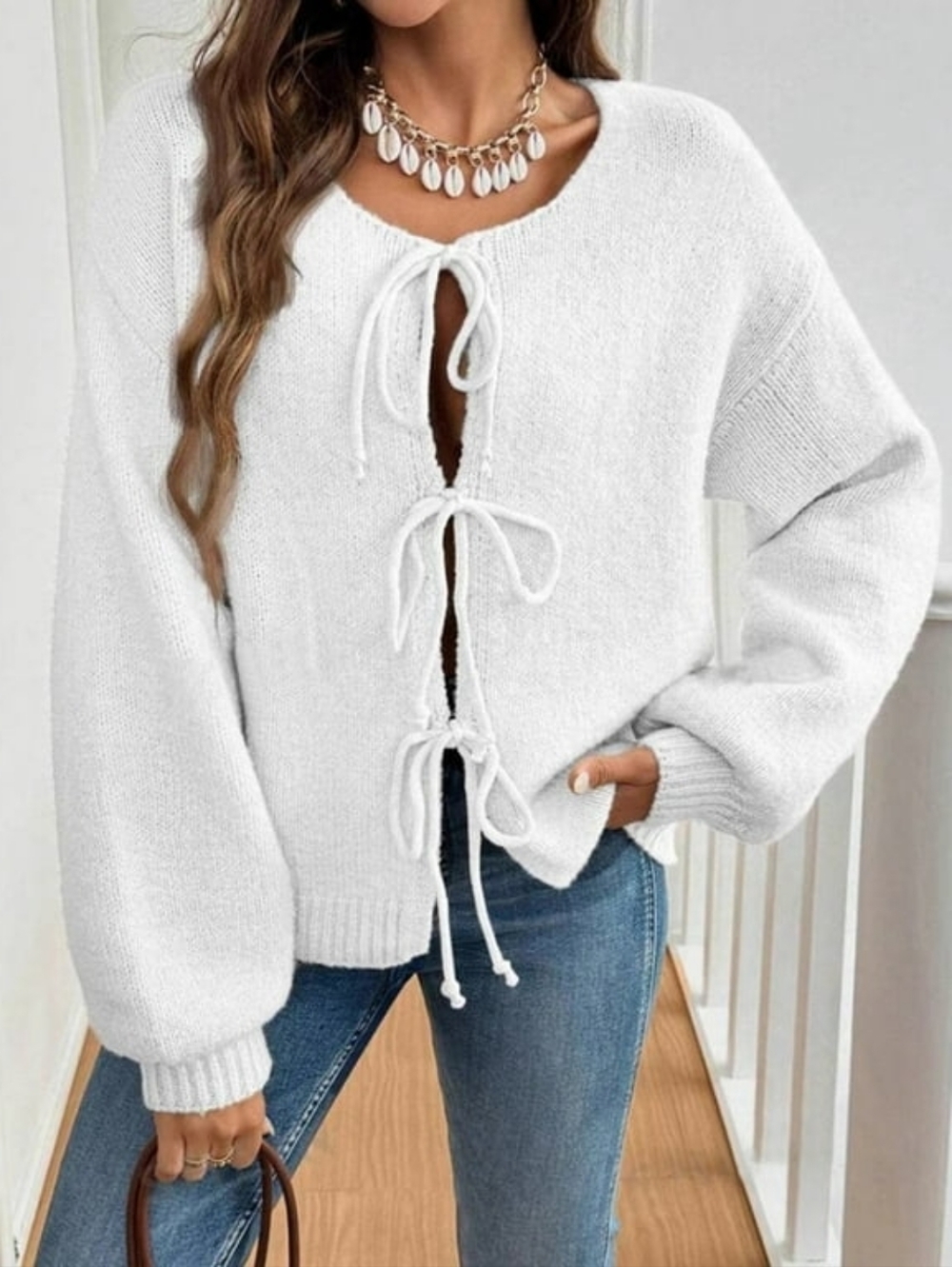 Bow Sweater Cardigan